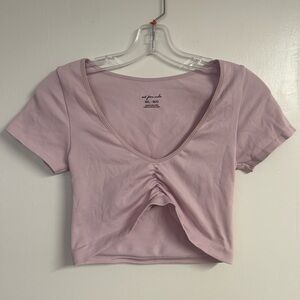 Out From Under Urban Outfitters Pink Seamless Ruched Crop Top